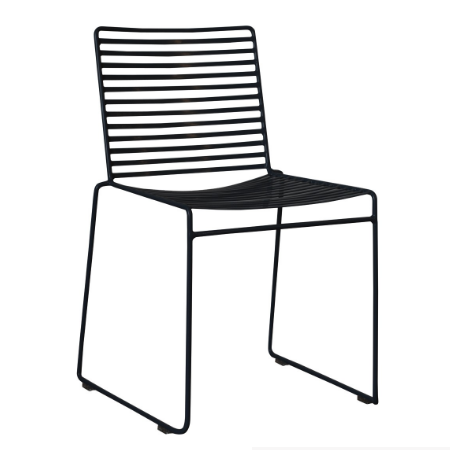Black powder coated metal wire chair