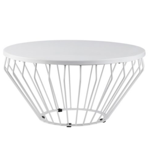 White metal wire coffee table