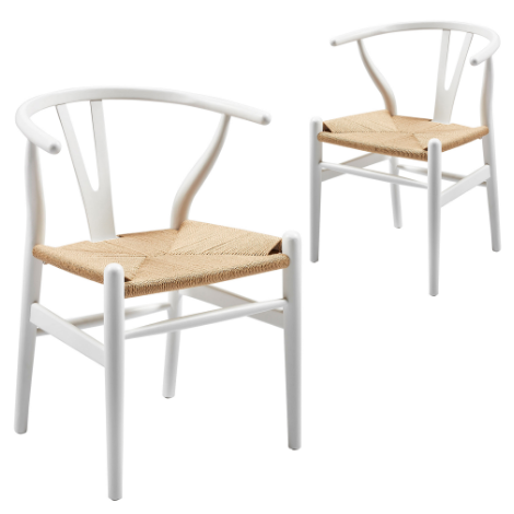 Hans Wegner style wishbone chair in white