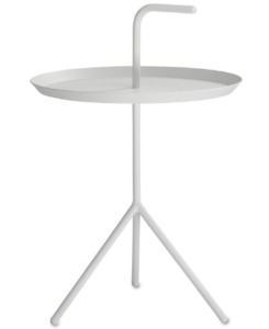 White Metal Classic Steel Side table with handle