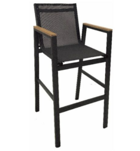 Outdoor aluminum frame textliene barstool chair