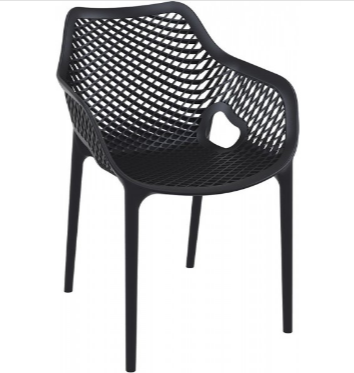 Stackable seating black plastic chair
