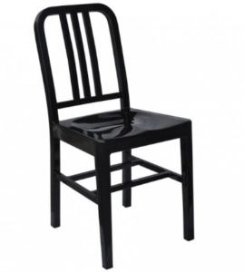 Outdoor aluminum cafe dining chair in black