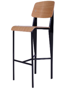 Replica Jean Prouve Standard Plywood Barstool