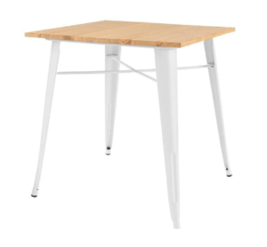 White Metal Square Dining Table for 4