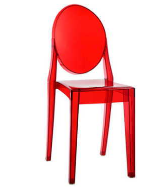 Transparent red Acrylic Stackable Ghost Chair