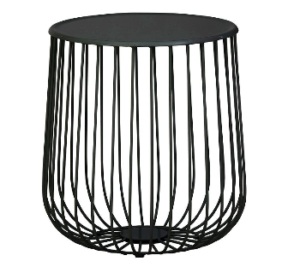 Black powder coated wire side table