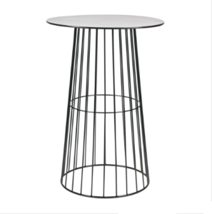 Hot sale black arrow wire Cocktail bar table round party tables
