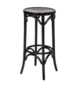 Thonet designed bentwood stool in black