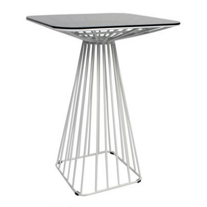Metal wire black powder coated square bar table
