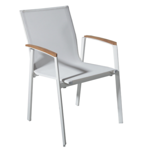 White Aluminium Textilene Fabric Outdoor Chair
