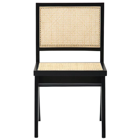 Black wooden frame cane chair