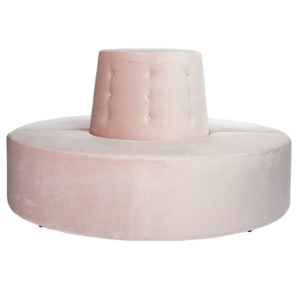 Blush pink Velvet Donut ottoman sofa(2 half)