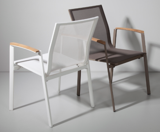 Taupe Aluminium Textilene Fabric Outdoor Chair