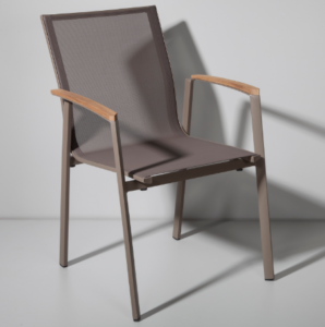 Taupe Aluminium Textilene Fabric Outdoor Chair
