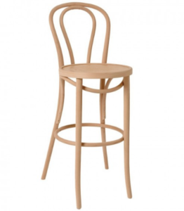 Thonet bentwood bar stool in natural color