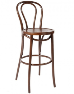 Walnut finish thonet bentwood bar stool