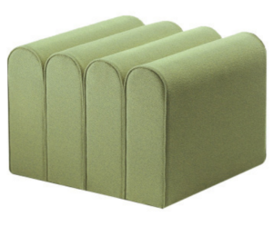 Green velvet pouf seat ottoman stool