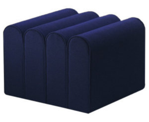 Navy blue velvet pouf seat ottoman stool