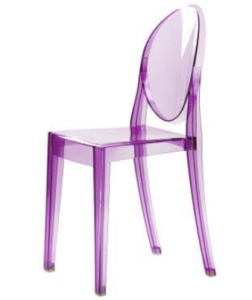 Transparent Purple Acrylic Stackable Ghost Chair