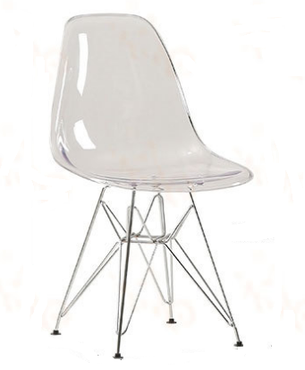 Acrylic Eiffel-Style Chair With Metal Base
