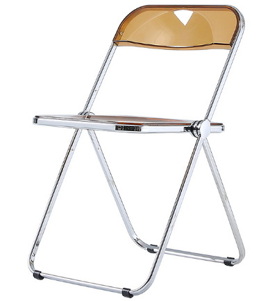 Transparent Clear Acrylic Folding Chair with silver metal legs