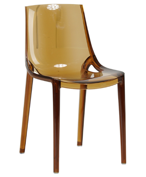 Amber yellow stackable acrylic chair