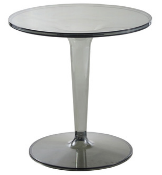 Transparent Smoke gray Acrylic round cafe table