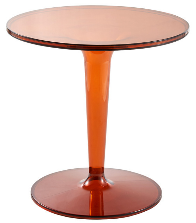 Transparent Tan Acrylic round cafe table