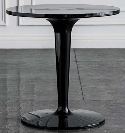 Matte shiny black Acrylic round cafe table
