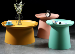 Colorful plastic coffee table set