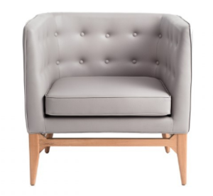 Gray PU leather wooden legs sofa armchair