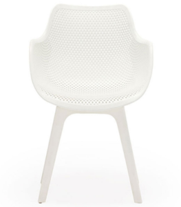 White plastic outdoor cafe chair