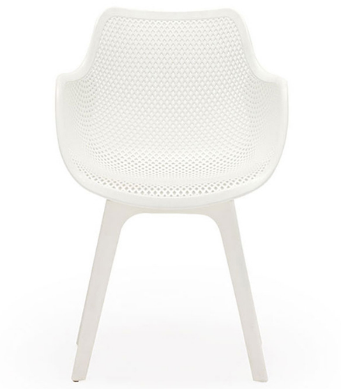 White plastic outdoor cafe chair