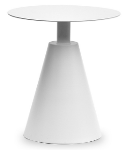 White aluminum outdoor side table