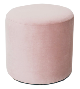 Blush Pink Velvet Round Standard Ottoman