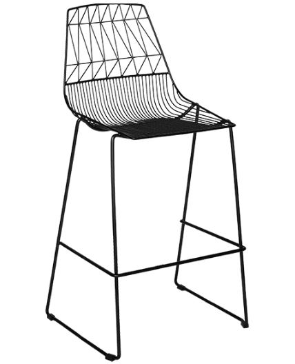 Black Arrow Wire Stackable Bar Chair
