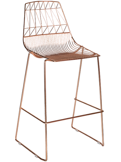 Copper Arrow Wire Stackable Bar Chair