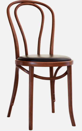 Walnut bentwood thonet upholstered seat cafe chair