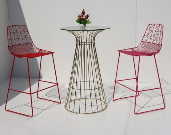 White metal wire bar chair arrow wire barstool