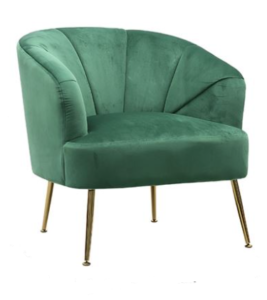Channel Tufted Green Velvet Dining Chair