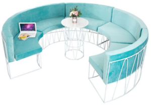 5pcs metal base upholstered selectional lounge sofa for wedding