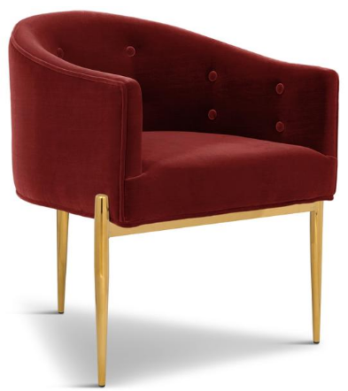 Gold plated legs velvet upholstered dining chair