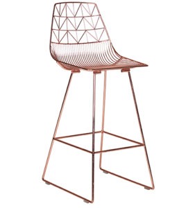Rose gold metal Wire stackable Bar Chair