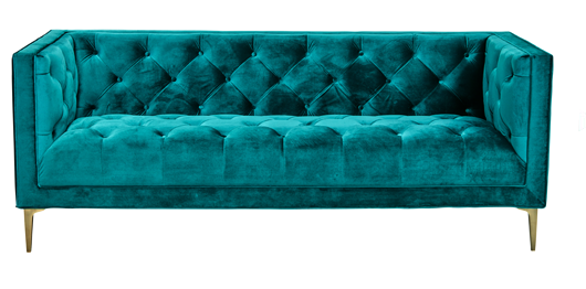 Golden legs tufted button emerald green velvet 3 seater lounge sofa