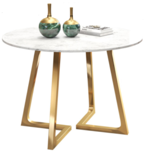 Modern marble top golden base dining table