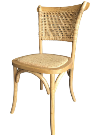 Beech wood stackable rattan seat dining chair