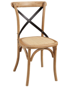 Solid wood stackable cross back dining chair