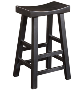 Solid wood counter stool in black