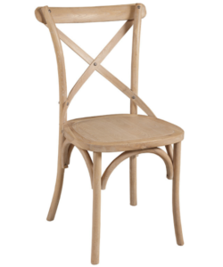 French Design Natural Oak Wood Cross Back Dining Chair
